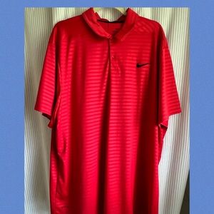 Mens 3XL NIKE dri-fit polo -red striped